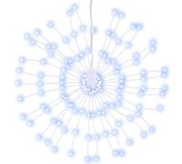 vidaXL Étoile Rayonnante de Noël 140 LED, Décoration de Vacances avec Minuterie, Ornement de Fête Intérieur Extérieur, Moderne, Blanc Froid 17 cm