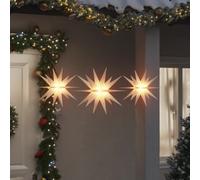 vidaXL Étoiles de Moravie avec LED 3 pcs pliable blanc