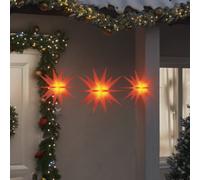 vidaXL Étoiles de Moravie avec LED 3 pcs pliable rouge