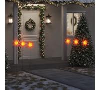 vidaXL Étoiles de Moravie avec piquets 3 pcs LED pliable rouge 35 cm