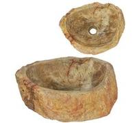 vidaXL Évier 45x35x15 cm Pierre fossile Crème G