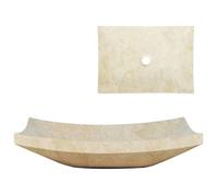 vidaXL Évier lavabo en pierre naturelle marbre crème 50 x 35 x 12 cm 142765