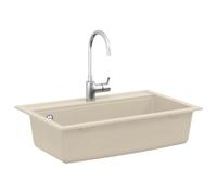 vidaXL Évier Beige 795 x 505 mm 80% Quartz et 20% Résine