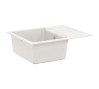 vidaXL Évier Blanc 620 x 500 mm 80% Quartz et 20% Résine