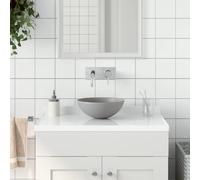 vidaXL évier de bain en céramique gris clair rond
