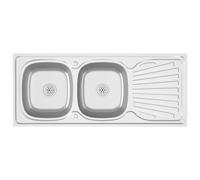 VidaXL Évier de cuisine à double lavabo Argenté 1200x600x155 mm Inox