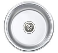 vidaXL Evier de Cuisine avec Crépine et Piège Evier Encastré Evier Rond Surface Anti-rayure Maison Intérieur Durable Acier Inoxydable 42 x 16 cm