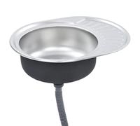 vidaXL Evier de Cuisine avec Crépine et Piège Evier Ovale Evier Encastré Evier de Cuisine Maison Intérieur Résistant Acier Inoxydable