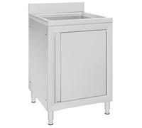 vidaXL Évier de cuisine commercial 147227 – Acier inoxydable 60x60x96 cm