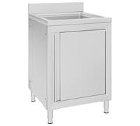 vidaXL Évier de cuisine commercial 60x60x96 cm Acier inoxydable