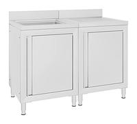 Évier de cuisine - VIDAXL - 120x60 cm - Acier inoxydable - Armoire de rangement - Pieds réglables