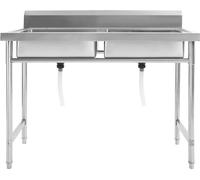 vidaXL Evier de cuisine double cuve acier inoxydable