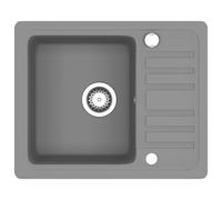 vidaXL Évier de cuisine en granit Bac unique Gris