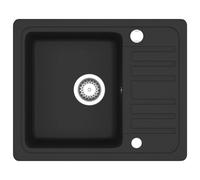 vidaXL Évier de cuisine en granit Bac unique Noir