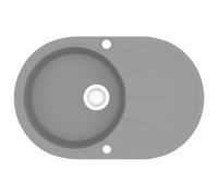 vidaXL Évier de cuisine en granit Bac unique Ovale Gris