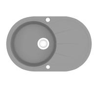 vidaXL Évier de cuisine en granit Bac unique Ovale Gris