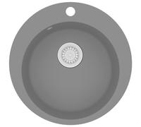 vidaXL Évier de cuisine en granit Bac unique Rond Gris
