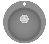 vidaXL Évier de cuisine en granit Bac unique Rond Gris