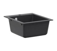 vidaXL Évier de cuisine en granit Graphite 42,5 x 50 x 31 cm | L'évier est composé à 80 % de quartz et à 20 % de résine. Cet évier de cuisine est résistant à la chaleur jusqu'à 280 °C