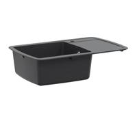 vidaXL Évier de cuisine en granit Graphite 78 x 50 x 31 cm | Composé de 80 % de quartz et 20 % de résine, résistant aux taches et à la chaleur jusqu'à 280 °C, bonde incluse