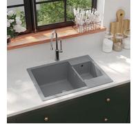 vidaXL Evier de Cuisine et Deux Lavabos Trou de Trop-plein Evier Encastré Décoration de Cuisine Lavabo Extra-profond Maison 147086