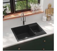 vidaXL Evier de Cuisine et Deux Lavabos Trou de Trop-plein Evier Encastré Décoration de Cuisine Lavabo Extra-profond Maison 147085