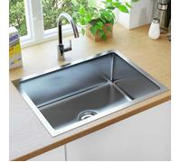 vidaXL Évier de cuisine fait à la main avec crépine Acier inoxydable