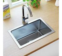 vidaXL Évier de cuisine encastré 145076 fait à la main inox brossé 44x29x20 cm