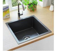 vidaXL Évier de cuisine fait à la main 145083 – encastré rectangulaire en acier inoxydable, robuste