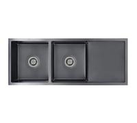 vidaXL Evier de Cuisine Fait à la Main Evier Rectangulaire Evier Encastré Évier à Vasque Intérieur Maison Résistant Robuste Acier Inoxydable Noir