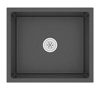 vidaXL Evier de Cuisine Fait à la Main Intérieur Maison Lavabo de Salle de Bain Noir Acier Inoxydable