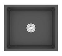 vidaXL Evier de Cuisine Fait à la Main Intérieur Maison Lavabo de Salle de Bain Noir Acier Inoxydable