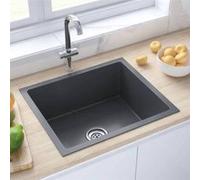 Evier de Cuisine Fait à la Main Intérieur Maison Lavabo de Salle de Bain Noir Acier Inoxydable 51503