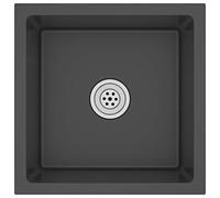 vidaXL Evier de Cuisine Fait à la Main Intérieur Maison Lavabo Salle de Bain Noir Acier Inoxydable