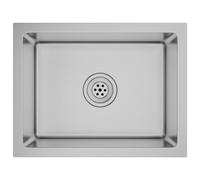 vidaXL Evier de Cuisine Fait à la Main Maison Intérieur Lavabo de Salle de Bain Argenté Acier Inoxydable