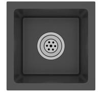 vidaXL Evier de Cuisine Fait à la Main Maison Intérieur Lavabo de Salle de Bain Noir Acier Inoxydable