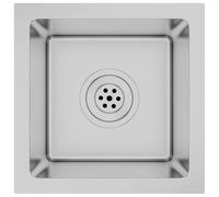 vidaXL Évier de cuisine fait main pour intérieur – Lavabo en acier inoxydable argenté