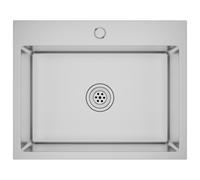 vidaXL Évier de cuisine fait main et trou de robinet Acier inoxydable