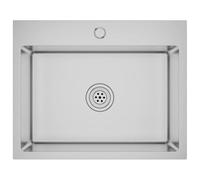 vidaXL Evier de Cuisine Fait Main Maison Intérieur Lavabo de Salle de Bain Argenté Acier Inoxydable 51510