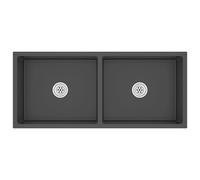 vidaXL Évier de cuisine fait main Noir Acier inoxydable