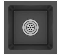 vidaXL Evier de Cuisine Fait à la Main Maison Intérieur Lavabo de Salle de Bain Noir Acier Inoxydable 51499