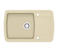 vidaXL Évier de cuisine Granit Seul lavabo Beige