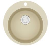vidaXL Évier de cuisine Granit – lavabo rond beige