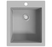 vidaXL Évier de cuisine Granite Gris encastrable 1 bac lave‑main