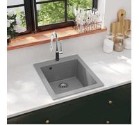 vidaXL Évier de cuisine Granite Gris encastrable 1 bac lave‑main