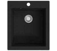 vidaXL Évier de cuisine Granite Noir à encastrer Lave-main 141672