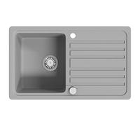 vidaXL Évier de cuisine en granite avec égouttoir réversible Gris