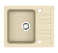 Évier de cuisine en granit - VIDAXL - Seul lavabo - Beige - Réversible - Résistant à la chaleur et aux rayures