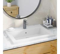 vidaXL évier en granit 600 x 450 x 120 mm blanc