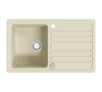 vidaXL Évier en granit simple bassin beige